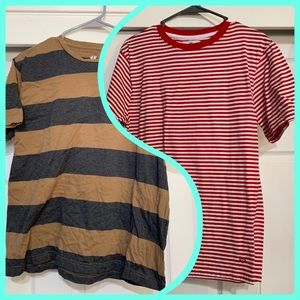 🤩🔥2x Fresh T Shirts MEDIUMS. Striped, ZINE H&M